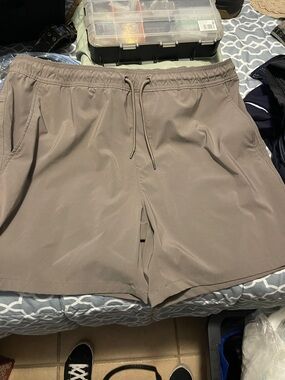 lululemon athletica Neutral Taupe Drawstring Shorts